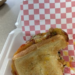 Monster Grilled Cheese & More - Monster Grilled Cheeseburger...1/2 eaten