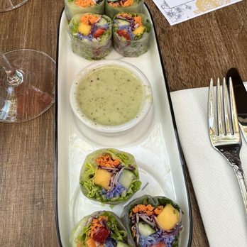 Darla Cafe - Spring Rolls with Cilantro sauce - Asian Fusion Near Me - Saratoga, California Darla Cafe - Spring Rolls with Cilantro sauce - Asian Fusion Near Me - Saratoga, California