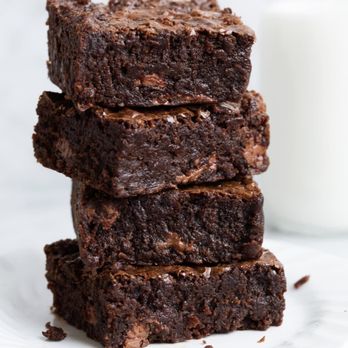 Aubrey's Treat Lab - a stack of chocolate brownies - Desserts Near Me Aubrey's Treat Lab - a stack of chocolate brownies - Desserts Near Me