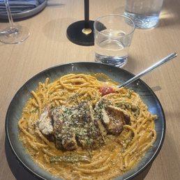 Cajun pasta - Bucatini, Mushroom, Creole Cream Sauce - add chicken thigh Cajun pasta - Bucatini, Mushroom, Creole Cream Sauce - add chicken thigh