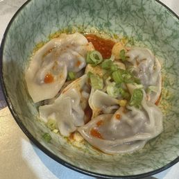 Beef dumplings in chili oil