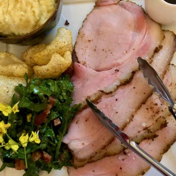 Orchard Kitchen - Roasted Local Pork. Braised Green Beans, Chicarrones, Polenta, and Pork Jus. - Modern European Near Me - Langley, Washington
