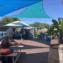Stage on the patio.