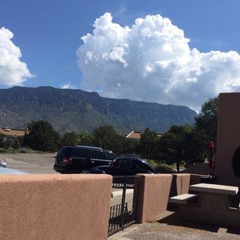 O'Bean's Coffee - The best view from O'Bean's large courtyard seating area. - Coffee & Tea Near Me - Albuquerque, New Mexico