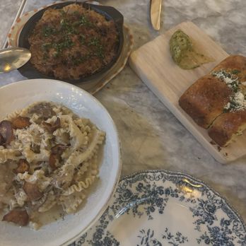 Oh La La - Mushroom stroganoff, beef bourguinon pie. All the dishes/plates were very pretty - Bakeries Near Me - Pasadena, California