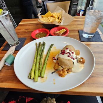 Agave Cocina & Tequila - Chili relleno with shrimp, scallops and asparagus - Mexican Near Me - Issaquah, Washington Agave Cocina & Tequila - Chili relleno with shrimp, scallops and asparagus - Mexican Near Me - Issaquah, Washington