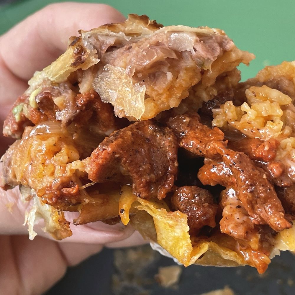 Fiesta Taco Y Más - Chimichanga Al Pastor... last bite - Mexican Near Me - Burbank, California