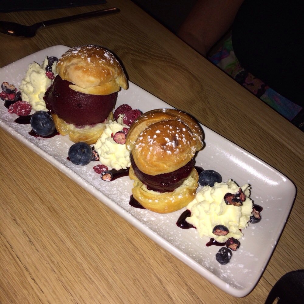 Touquet - Berry cool profiteroles - French Near Me - Auckland, AUK