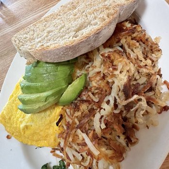 Bread+Salt - Bacon, Goat Cheese, Avocado and Spinach Omelet with Hash Browns and Rustic Toast - Breakfast & Brunch Near Me - Lakewood, Colorado Bread+Salt - Bacon, Goat Cheese, Avocado and Spinach Omelet with Hash Browns and Rustic Toast - Breakfast & Brunch Near Me - Lakewood, Colorado