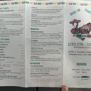 Mimi's Taqueria - Menu - Mexican Near Me - Interlochen, Michigan Mimi's Taqueria - Menu - Mexican Near Me - Interlochen, Michigan
