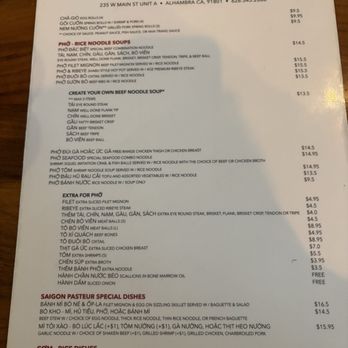 Pho Saigon Pasteur - Menu - Vietnamese Near Me - Alhambra, California Pho Saigon Pasteur - Menu - Vietnamese Near Me - Alhambra, California