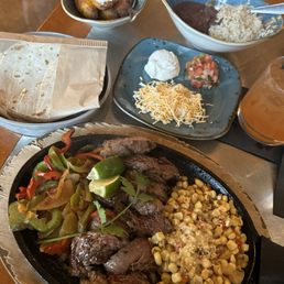 Steak fajitas plus plantains