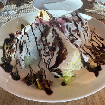 Perch Rooftop Dining - Wedge salad, cut to share and we didn't have to ask :) - Steakhouses Near Me - Jamestown, California