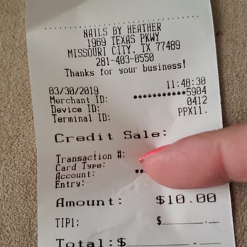 Nails by Heather - My receipt - Nail Salons Near Me - Missouri City, Texas Nails by Heather - My receipt - Nail Salons Near Me - Missouri City, Texas