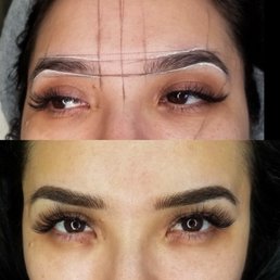 Before and after my microblading session