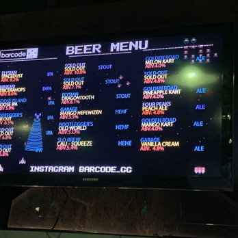 Barcode - Beer menu - Cocktail Bars Near Me - Garden Grove, California