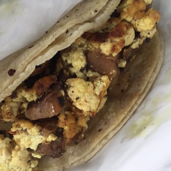 The Vegan Nom - Potato and organic tofu scramble taco - Vegan Near Me - Austin, Texas