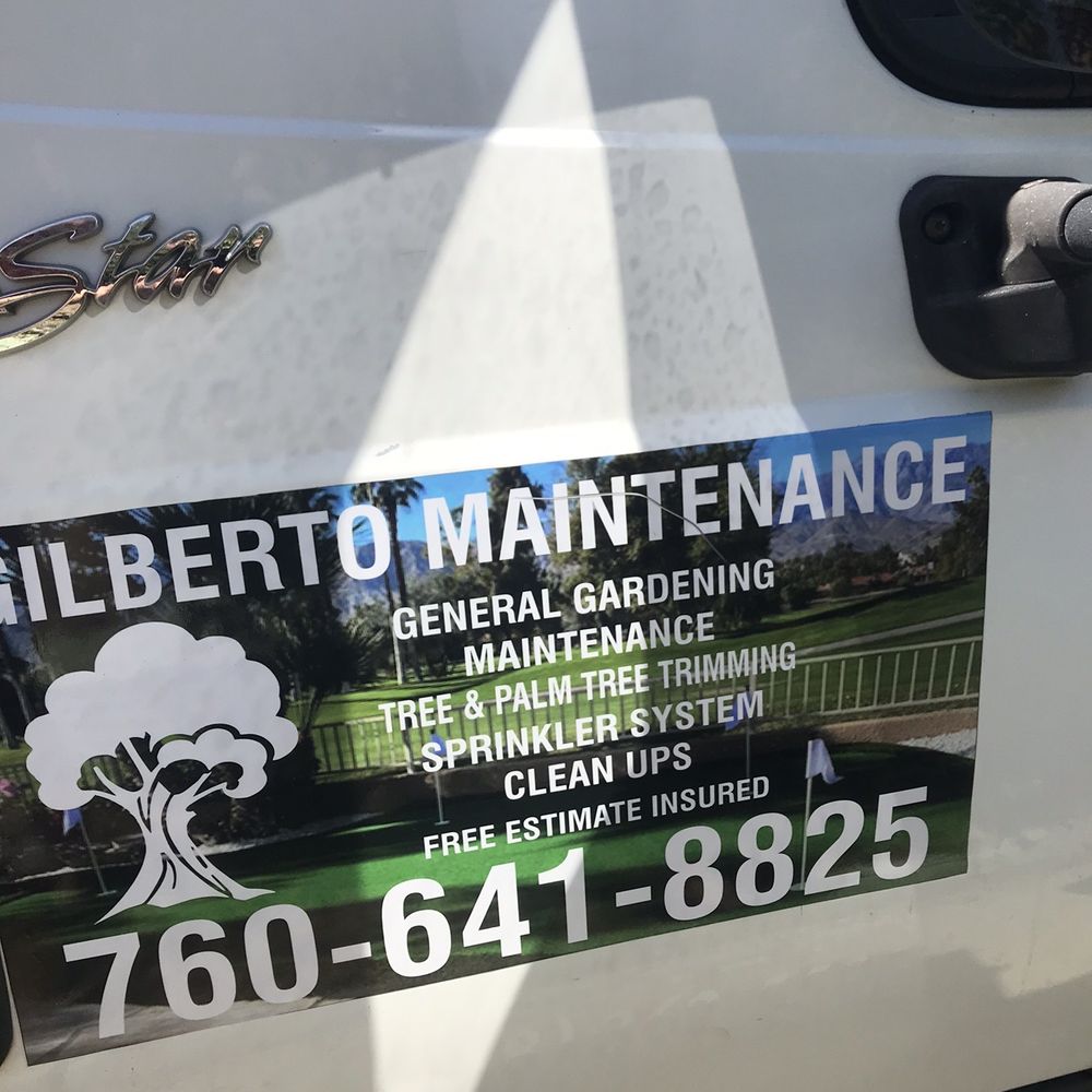 Gilberto’s Maintenance Services - One of his Trucks ; and phone number! - Landscaping Near Me