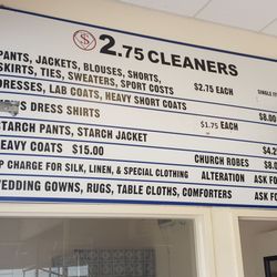 275 Cleaners - Price List