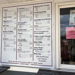 Cone Zone - Menu