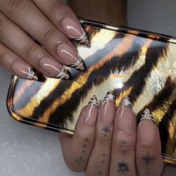 Day Nail Bar - Pretty Zebra French Acrylic Nail Art at Day Nail Bar. CALL(408)591-1166 4750 Almaden Expy, San Jose, CA, 95118. Follow Us: IG @day_nailbar