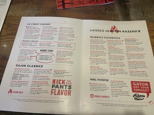 Menu photo 2 Razzoo's Cajun Cafe Harker Heights, TX