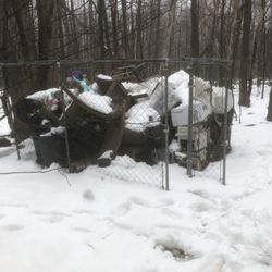 Anytime Junk Removal - Huge pile of junk and metal! We carried all the way to driveway for hauling