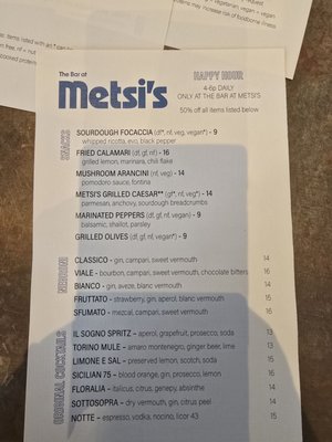Menu photo 4 Metsi’s Columbus, OH