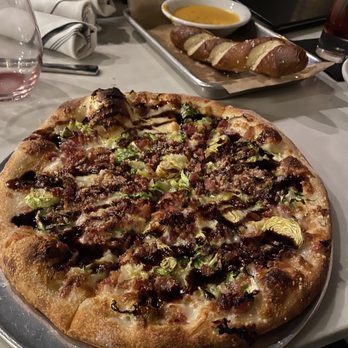 The Hemmingway Room - Pizza with Brussels sprouts - Tapas/Small Plates Near Me - Rochester, Michigan