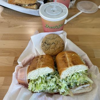 Board & Brew - Cypress - Spicy chicken sandwich with a cookie and a drink - Sandwiches Near Me - Cypress, California Board & Brew - Cypress - Spicy chicken sandwich with a cookie and a drink - Sandwiches Near Me - Cypress, California