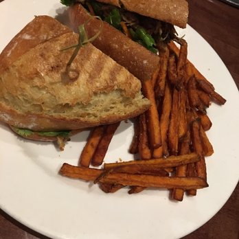 Wine Dive Kitchen - Cuban with sweet potato fries with truffle oil - Wine Bars Near Me - Manhattan, Kansas Wine Dive Kitchen - Cuban with sweet potato fries with truffle oil - Wine Bars Near Me - Manhattan, Kansas