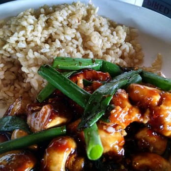 Pei Wei Asian Kitchen - Mongolian chicken with mushrooms, scallions, and brown rice. Tastes great! - Asian Fusion Near Me - Tustin, California Pei Wei Asian Kitchen - Mongolian chicken with mushrooms, scallions, and brown rice. Tastes great! - Asian Fusion Near Me - Tustin, California