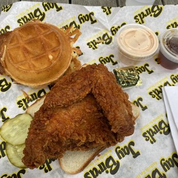 Jay Bird's Chicken - Mild Nashville chicken, waffles. Delicious - Chicken Shop Near Me - Long Beach, California