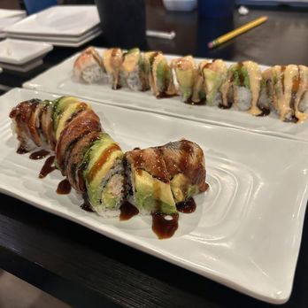 Joe's Sushi Japanese Restaurant - Caterpillar Roll and Star Shrimp Roll - Japanese Near Me - Riverside, California Joe's Sushi Japanese Restaurant - Caterpillar Roll and Star Shrimp Roll - Japanese Near Me - Riverside, California