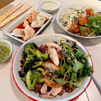 Milu - Soy Roasted Chicken Bowl, Chili Crisp Chicken Bowl, and Smoked Pork and Cabbage Wonton - Chinese Near Me - New York, New York Milu - Soy Roasted Chicken Bowl, Chili Crisp Chicken Bowl, and Smoked Pork and Cabbage Wonton - Chinese Near Me - New York, New York
