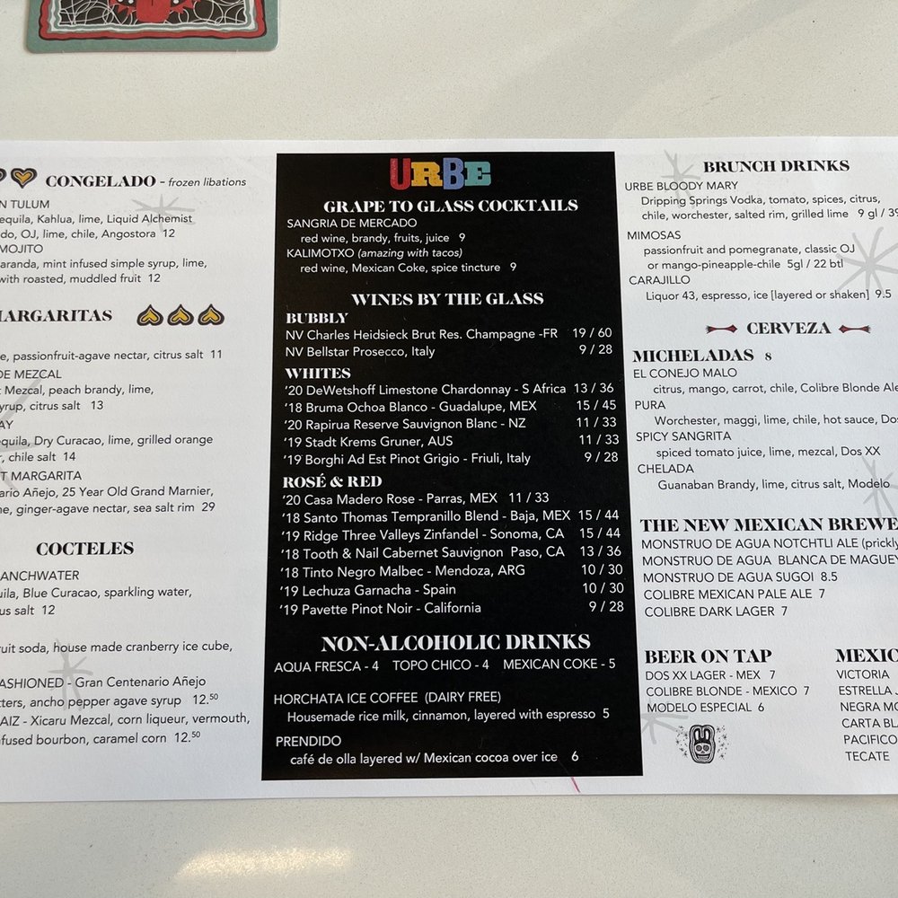 Urbe - Brunch Menu (drinks) - Mexican Near Me - Houston, Texas Urbe - Brunch Menu (drinks) - Mexican Near Me - Houston, Texas