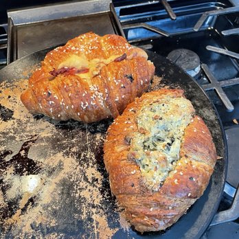 Butterlow - Spinach and cream cheese croissant, and ham and Gouda croissant - Cafes Near Me - Fredonia, New York