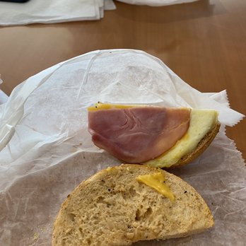 Big Apple Bagels - American Sunrise with ham. - Bagels Near Me - Petoskey, Michigan