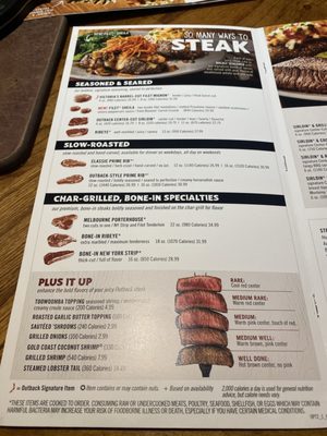 Menu photo 5 Outback Steakhouse Charlotte, NC Menu photo 5 Outback Steakhouse Charlotte, NC