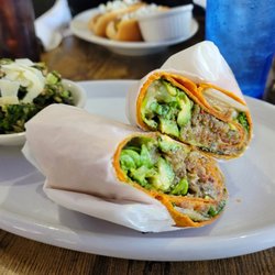 Karie's Kitchen - Eggplant wrap with superfood salad side