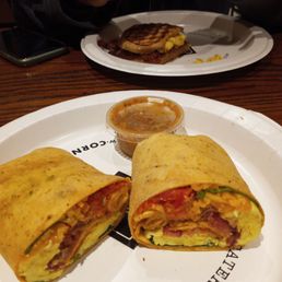 Breakfast bacon wrap an smoked bacon panini Breakfast bacon wrap an smoked bacon panini