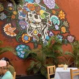 Wall mural inside courtyard Wall mural inside courtyard