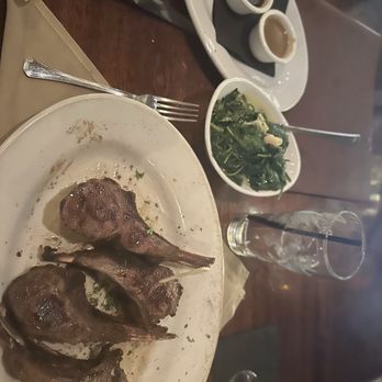 Three OAK Steakhouse - Rack of lamb. Lots of great, tender meat. Spinach with garlic also delicious. - Steakhouses Near Me - Easton, Pennsylvania Three OAK Steakhouse - Rack of lamb. Lots of great, tender meat. Spinach with garlic also delicious. - Steakhouses Near Me - Easton, Pennsylvania