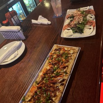 Longboards Restaurant & Bar - Lobster flatbread and Lobster Caprese - Sandwiches Near Me - Salem, Massachusetts