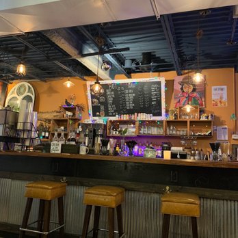 Lola's Coffee + Bar - Sitting in small seating area looking at bar - Coffee & Tea Near Me - Cincinnati, Ohio