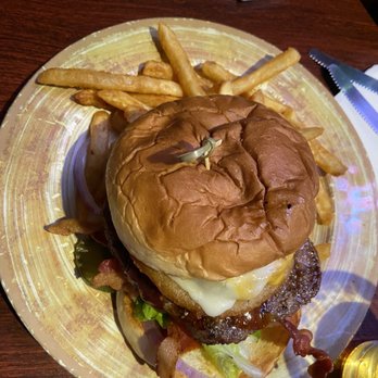 Murray's Saloon & Eatery - Firebird spicyyyy burger!  BLEU cheese was too much with the spicy - Karaoke Near Me - Big Bear Lake, California