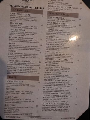 Menu photo 2 Bourbon Speaks Salado, TX