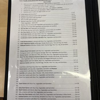 Shiro's Saimin Haven - Menu - Hawaiian Near Me - Aiea, Hawaii