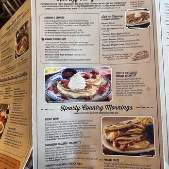 Cracker Barrel Old Country Store - Menu photos Feb 3, 2024 - Breakfast & Brunch Near Me - West Palm Beach, Florida Cracker Barrel Old Country Store - Menu photos Feb 3, 2024 - Breakfast & Brunch Near Me - West Palm Beach, Florida