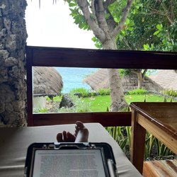 Tepanee Beach Resort - View from our room. Perfect little place to read a book